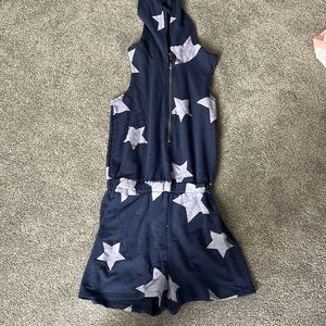 Blue Star Zip up Jumpsuit